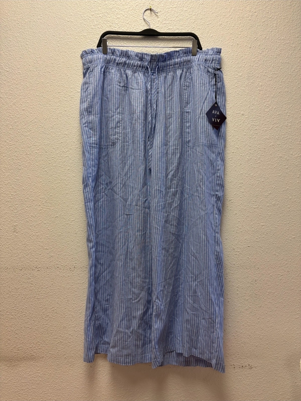 Womens Striped Wide Leg Pants Size 1X #752